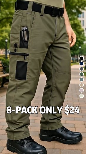 Built for the outdoors, these men's tactical work pants combine durability and functionality. 💪 Waterproof Fabric: Keeps you dry in any weather, perfect for hikes or work. Multiple Pockets: Store essentials securely and stay organized on the go. 👜 Zipper Closure: Easy access and added practicality. Wear-Resistant: Designed to last through tough activities. Style Options: Choose from solid colors or camo prints to match your look. 🎨 Gear up for adventure—shop now! 🛒 | 𝗦𝗔𝗘𝗖𝗡𝗧