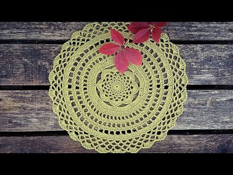Crochet Round Lacy Flower Doily Tutorial