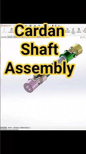 Cardan Shaft Assembly||Solidworks ||3D Design 💯🔥#design #SolidWorks #shorts #cadcamdesigncenter