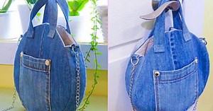 DIY Round Recycled Denim Bag Tutorial