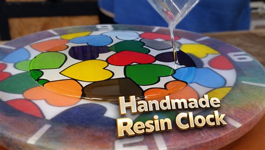 This handmade resin clock has a hidden surprise