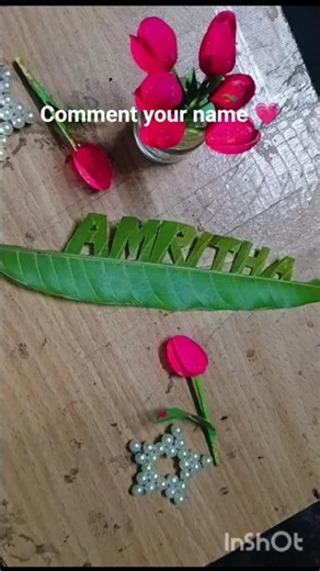 comment your name #diy #viral#shortsfeed#treanding#craft#artandcraft#name#leaf#leafart#craftblogger