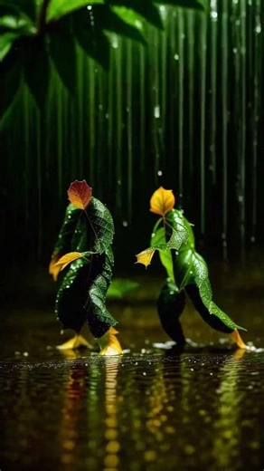 Dancing Leafs AI 🍃 | Relaxing AI Visuals with Soft Piano #shorts #shortsfeed #ytshort