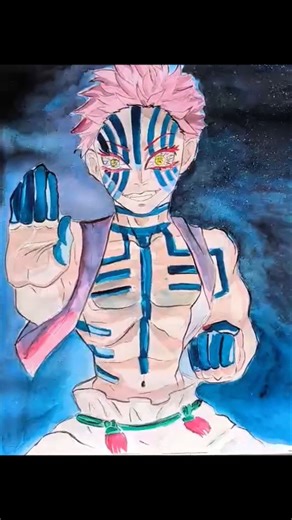 Akaza 🔥💥- Demon slayer ।। Anime character drawing with me।।#art #demonslayer #akaza#viral #trending
