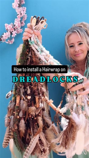 How to install a HAIRWRAP on DREADLOCKS 🔥👇 🌸 make a slip-knot with the top loop 🌸 slide over the dreadlock 🌸 pull to secure 🫶 or when you don’t have dreadlocks, you can easily install by braiding the hairwrap in. ‼️ Restock - Alert ‼️ I just dropped a huge new collection of handmade hairwraps in my shop. Want to get your unique piece? Comment “HAIRWRAP” and I’ll drop you the 🔗 via DM. 🩵 mannequin dread set “Eclipse” installed by clip-ins. 💖 hairwraps are handmade by the talented @evanii