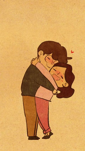 Hug Me Tight Animation Couple Healing Cartoon Night Pelukan Kartun