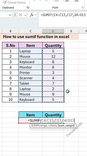 SUMIF Formula in Excel 📊 | Advanced Excel Tutorial