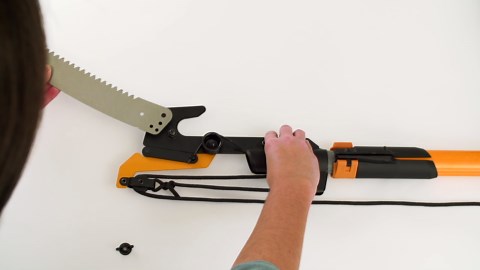 Fiskars PowerLever 1-1/8 in. Cut Capacity Steel Saw Blade 15 in. Fiberglass Pole 14 ft. Tree Pruner 393981-1005