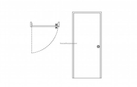 Flush Door - Free CAD Drawings