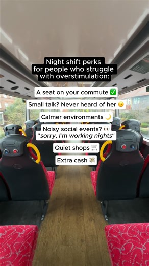 15K views | Is Working Nights A Good Job For People Who Are Prone To Overstimulation? 勞 If your brain crashes during rush hour, a night shift might be your answer. The quiet commute and peace in the workplace are the real perks you don't often hear about. We found the ultimate night shift perks for people who prioritise workplace wellbeing and escaping the 9-to-5 chaos. Do you work nights? What's the best perk? #NightShift #WorkplaceWellbeing #AntiHustle #QuietCommute | Indeed | Facebook