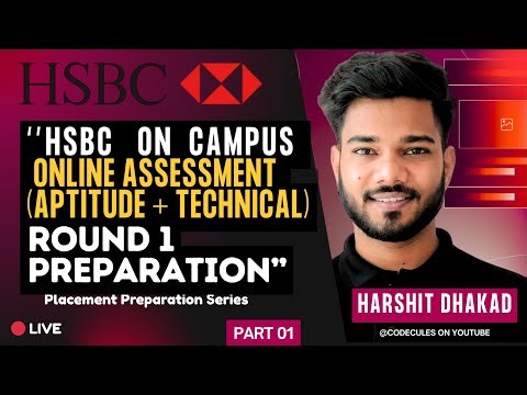 HSBC OA Round 1 Preparation💻| Placement Prep Series LIVE🔴