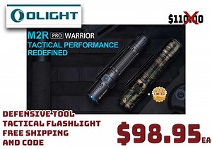 Olight M2R Pro Warrior Flashlight just.. $98.95 FREE Shipping   CODE