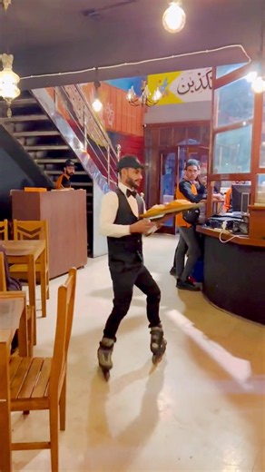 Skating Service at Restaurant: Fun Table Delivery