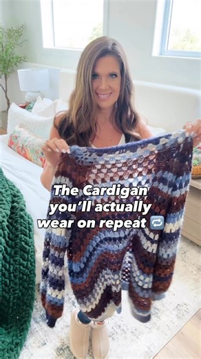 101K views · 1K reactions | Say GPC for ! ✨ The Granny Pop Cardigan is a top-down, seamless crochet design worked in the classic granny stitch. I’ve made mine in Mary Maxim Prism, Lakeside, and I love how the colours shift beautifully through the stitches. It’s the perfect mix of nostalgic and modern wearability. No seams, just cozy, colourful goodness.  #crochetcardigan | MJ's Off the Hook Designs | Facebook