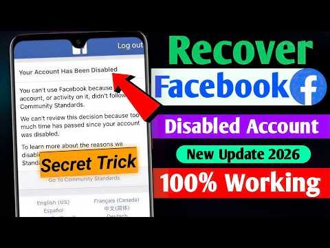 How To Recover Disabled Facebook Account (2026) | Your Facebook Account Has Been Disabled Recovery