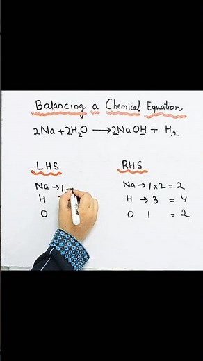 How to balance Chemical Equation Na + H2O to give NaOH +H2 #shorts #viralvideo