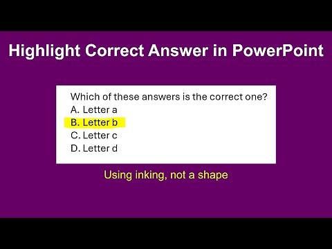 Highlight correct answer for a multiple-choice question in PowerPoint; Step-by-step tutorial