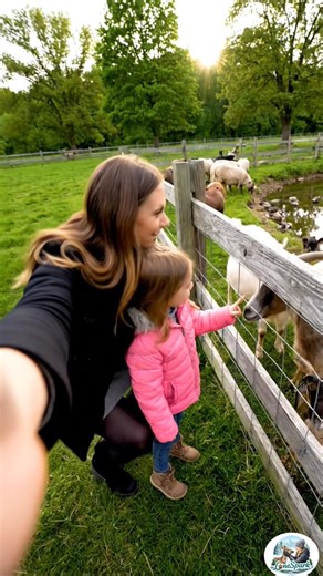 women enjoy zoo farm with doughter #zoowelfare #ai #animalshorts