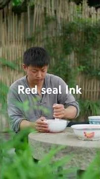 Ancient Red Seal Ink Making Process ⛩️ #asmr #craft #bamboo #aesthetic