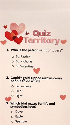 💌Valentine's day quiz. Part 1. #trivia #quiz #quiztime #challenge #generalknowledge #DailyQuiz