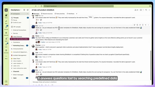 Slack on Instagram: "Meet Channel Expert — your always-on teammate in Slack. Channel Expert lives in your channels to answer FAQs, surface knowledge instantly, and loop in humans when it’s truly needed. Imagine your: ✅ IT help desk resolving routine requests without new tickets ​​✅ HR channel answering policy questions on the spot ✅ Sales team getting real-time enablement Because it's built on Agentforce, Channel Expert is customizable to your team's specific workflows and knowledge, giving ever