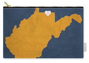 Cheat Lake West Virginia City Map Founded 1925 University of West Virginia Color Palette Zip Pouch by Design Turnpike