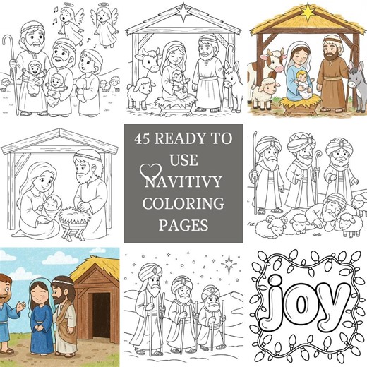 45 Nativity Coloring Pages - Etsy