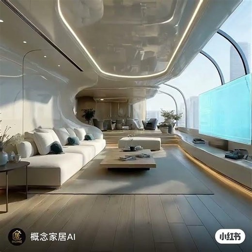 A futuristic living room makes life feel more like a movie ✨