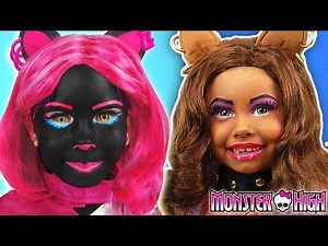 Kids Makeup Monster High Compilation Alisa Play with Dolls & makes Cosplay with Colors Paints