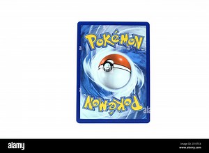 Pokemon card. Close up and isolated with a white background Stock Photo - Alamy