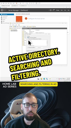 HomeLab. Active Directory Tutorial-Searching and Filtering #windows11 #vmware #homelab #windowsserver2025 #activedirectory