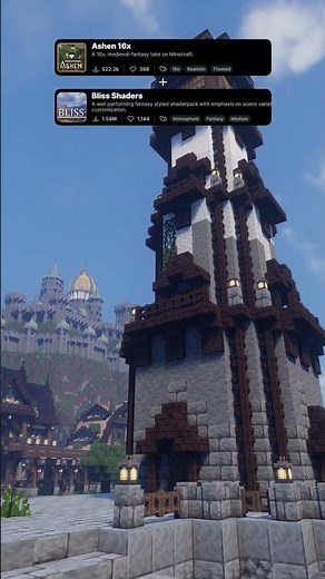 Best Minecraft combo pt.5 Ashen 16x and Bliss Shaders #minecraft #texturepack #shaders #resourcepack