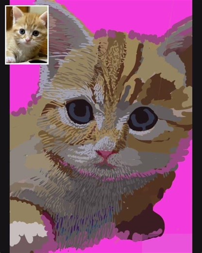 【ピンク背景のネコちゃん】どう馴染ませる？ 絵画教室アートStep #猫好き #福知山 #オンライン絵画教室