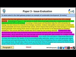 AQA Geography GCSE Paper 3 - Pre release 2025 (9 Marker - Level 3 Answer)