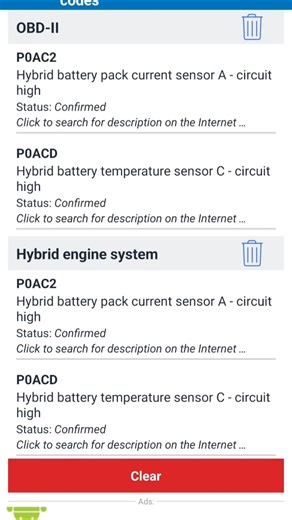 p0AC2 hybrid battery pack current A sensor circuit high|p0ACD#automobile #hybridbattery #shorts