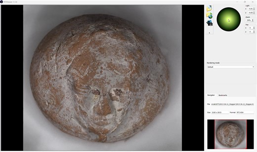 RTI model of Roman bottle stopper with a face