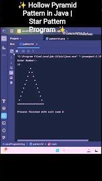 ✨ Hollow Pyramid Pattern in Java | Star Pattern Program ✨