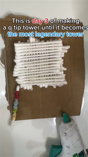 Defying gravity, one Q-tip at a time. 🏗️🔥 #NextLevel #QTipChallenge #BuildingUp #WhyNot #fyp