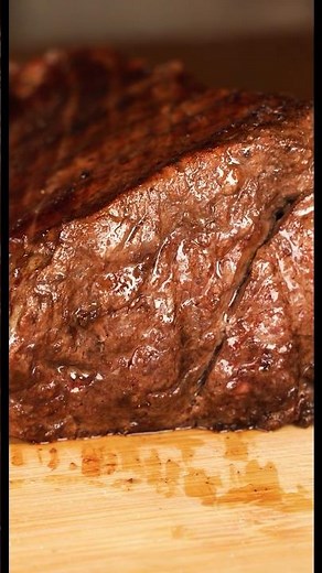 Golden steak made from specially selected meat for big chef