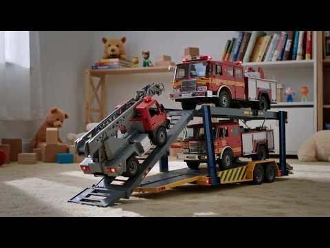 BIG RC Fire Truck & Police Car TOYS Loading Compilation! Fun Transport Video for Kids with Sounds