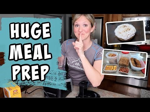 EASY, MASSIVE MEAL PREP | LARGE FAMILY MEAL PREP ON A BUDGET | FRUGAL FIT MOM COOK WITH ME