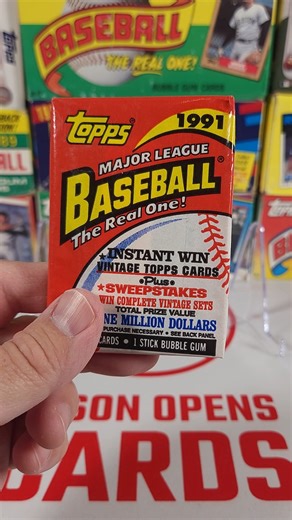 2.9K views · 63 reactions | ⚾1991 Topps Baseball Card Pack Opening⚾ #PackOpening #packopening #reelsviral #reelsfacebook #vintagebaseballcards #youtubereels #baseball #jasonopenscards #baseballcards #sportscards #youtuber #topps #whodoyoucollect #thehobby #betterthanmowinggrass | Jason Opens Cards | Facebook