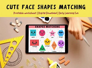 Shapes Matching Worksheet: Preschool Learning Activity (Digital Download)