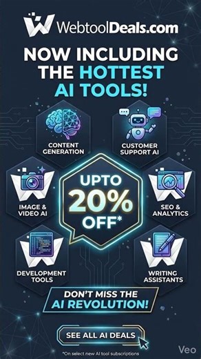 Best AI Tools & Software Deals | Save 20% at Webtooldeals.com