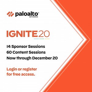 19 reactions | Ignite '20 may be over, but we're still committed to helping you secure tomorrow, today. Whether you missed the event or just missed a session, you can view select content on-demand anytime, anywhere. Login or register for free access now through December 20. https://bit.ly/36MPTXA #IgniteYourSecurity | Palo Alto Networks | Facebook