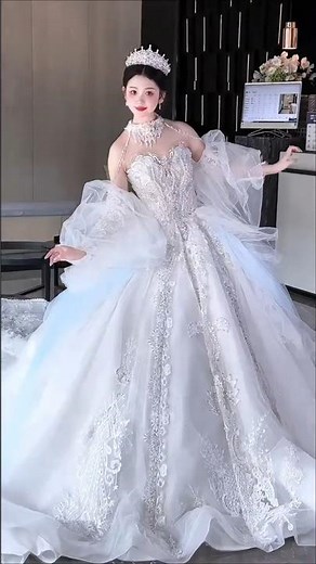 Stunning Royal Bridal Look | Elegant White Wedding Dress Inspiration