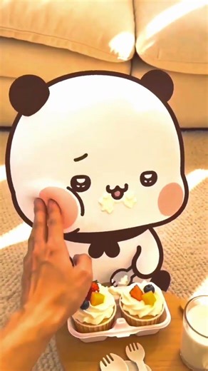 The Cutest Panda Snack Time! 🐼🍰 #shorts #animation #snuggly #funny #cuteanimation #cartoon #cutelove