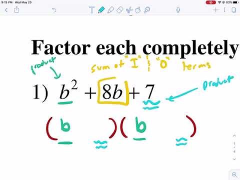 Kuta Tutorial: factoring trinomials a=1