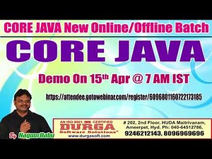 CORE JAVA Online Training in DURGASOFT