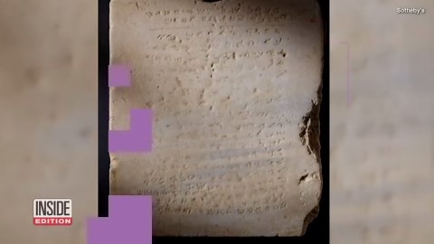 Sotheby's is auctioning off an ancient stone tablet inscribed with the Ten Commandments, estimated to be about 3000 years old. Visitors to Sotheby's in New York can see it for themselves, starting December 5. | Inside Edition